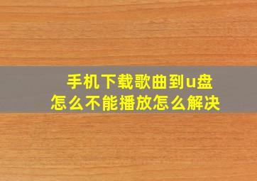 手机下载歌曲到u盘怎么不能播放怎么解决