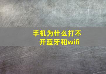 手机为什么打不开蓝牙和wifi