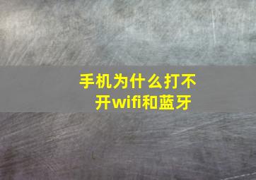 手机为什么打不开wifi和蓝牙