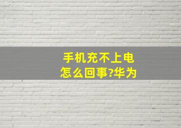 手机充不上电怎么回事?华为