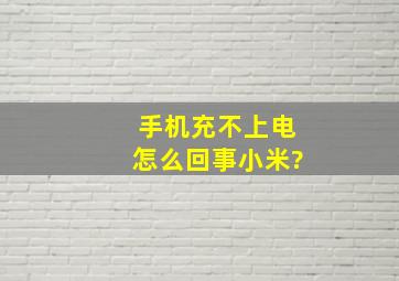 手机充不上电怎么回事小米?