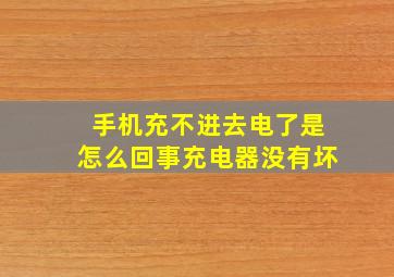 手机充不进去电了是怎么回事充电器没有坏