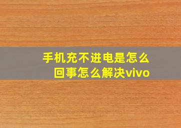 手机充不进电是怎么回事怎么解决vivo