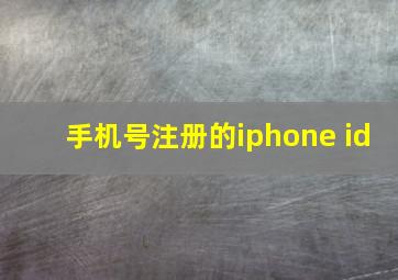 手机号注册的iphone id