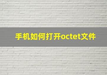 手机如何打开octet文件