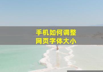 手机如何调整网页字体大小