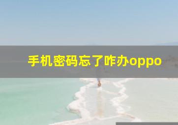 手机密码忘了咋办oppo