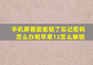 手机屏幕图案锁了忘记密码怎么办呢苹果12怎么解锁