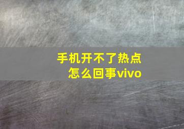 手机开不了热点怎么回事vivo