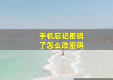 手机忘记密码了怎么改密码