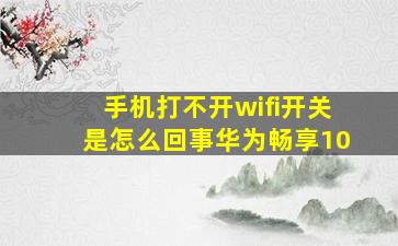 手机打不开wifi开关是怎么回事华为畅享10