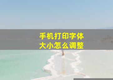 手机打印字体大小怎么调整