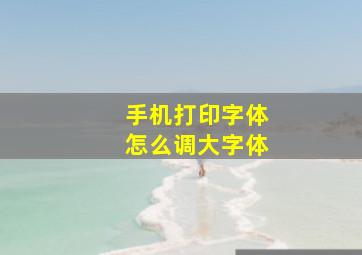 手机打印字体怎么调大字体