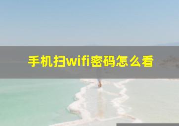 手机扫wifi密码怎么看