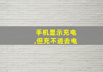 手机显示充电,但充不进去电