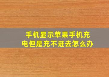 手机显示苹果手机充电但是充不进去怎么办