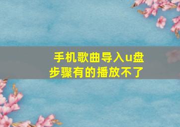 手机歌曲导入u盘步骤有的播放不了