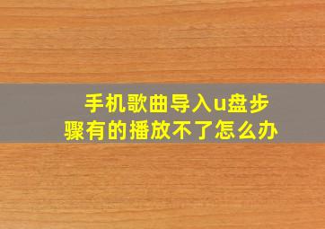 手机歌曲导入u盘步骤有的播放不了怎么办