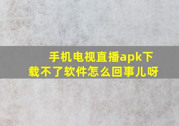 手机电视直播apk下载不了软件怎么回事儿呀