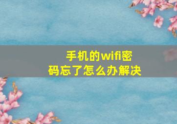 手机的wifi密码忘了怎么办解决