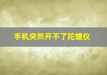 手机突然开不了陀螺仪