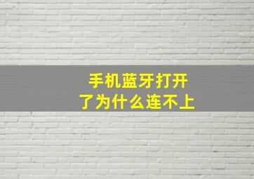 手机蓝牙打开了为什么连不上