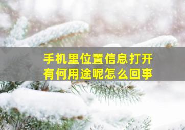 手机里位置信息打开有何用途呢怎么回事