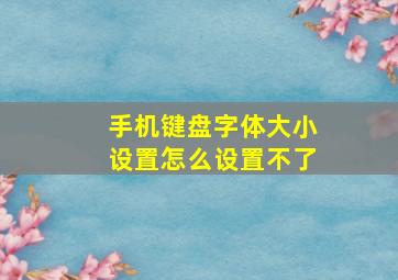 手机键盘字体大小设置怎么设置不了