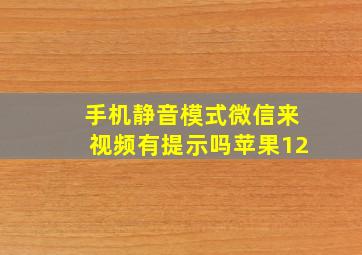 手机静音模式微信来视频有提示吗苹果12