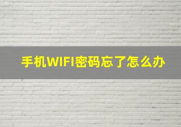 手机WIFI密码忘了怎么办