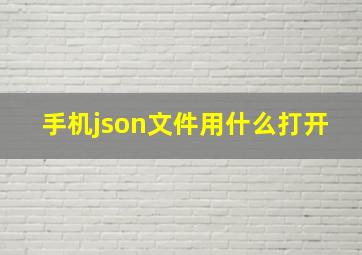 手机json文件用什么打开