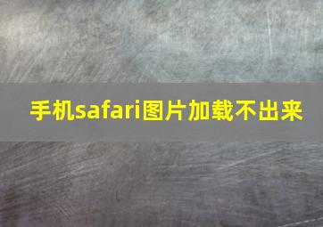 手机safari图片加载不出来