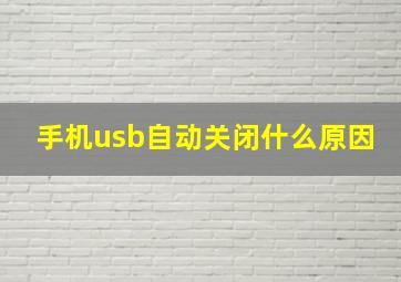 手机usb自动关闭什么原因