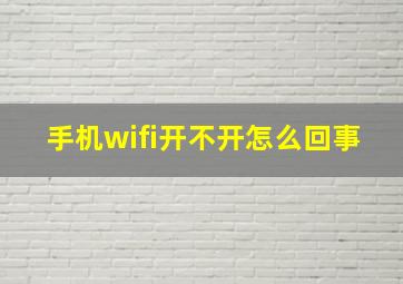 手机wifi开不开怎么回事