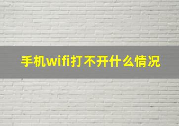 手机wifi打不开什么情况