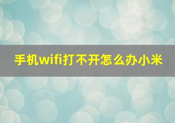 手机wifi打不开怎么办小米