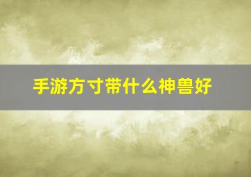 手游方寸带什么神兽好