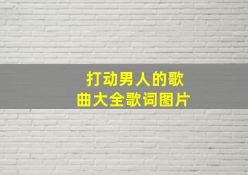 打动男人的歌曲大全歌词图片