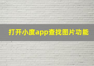 打开小度app查找图片功能