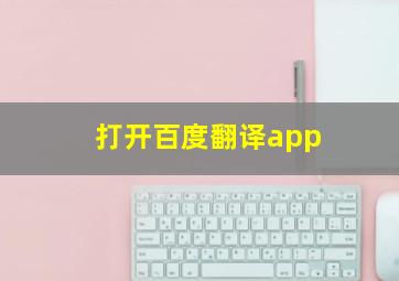 打开百度翻译app