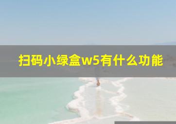 扫码小绿盒w5有什么功能