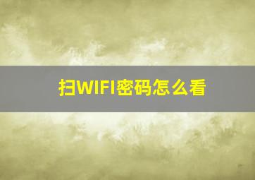 扫WIFI密码怎么看