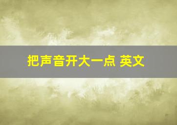 把声音开大一点 英文