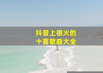 抖音上很火的十首歌曲大全