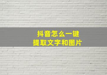 抖音怎么一键提取文字和图片