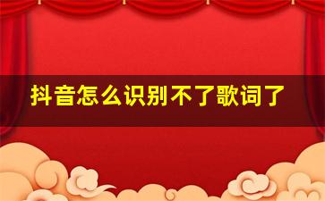 抖音怎么识别不了歌词了