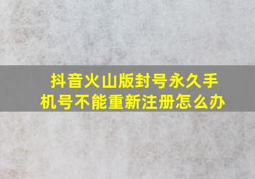 抖音火山版封号永久手机号不能重新注册怎么办