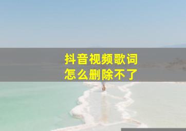 抖音视频歌词怎么删除不了