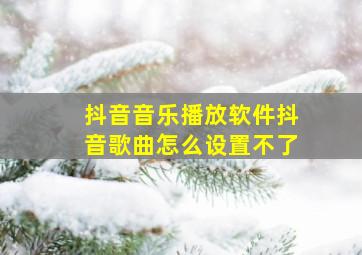 抖音音乐播放软件抖音歌曲怎么设置不了