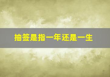 抽签是指一年还是一生